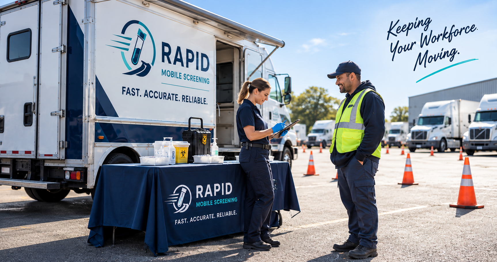 Rapid Mobile Screening collector providing on-site service at a transportation facility